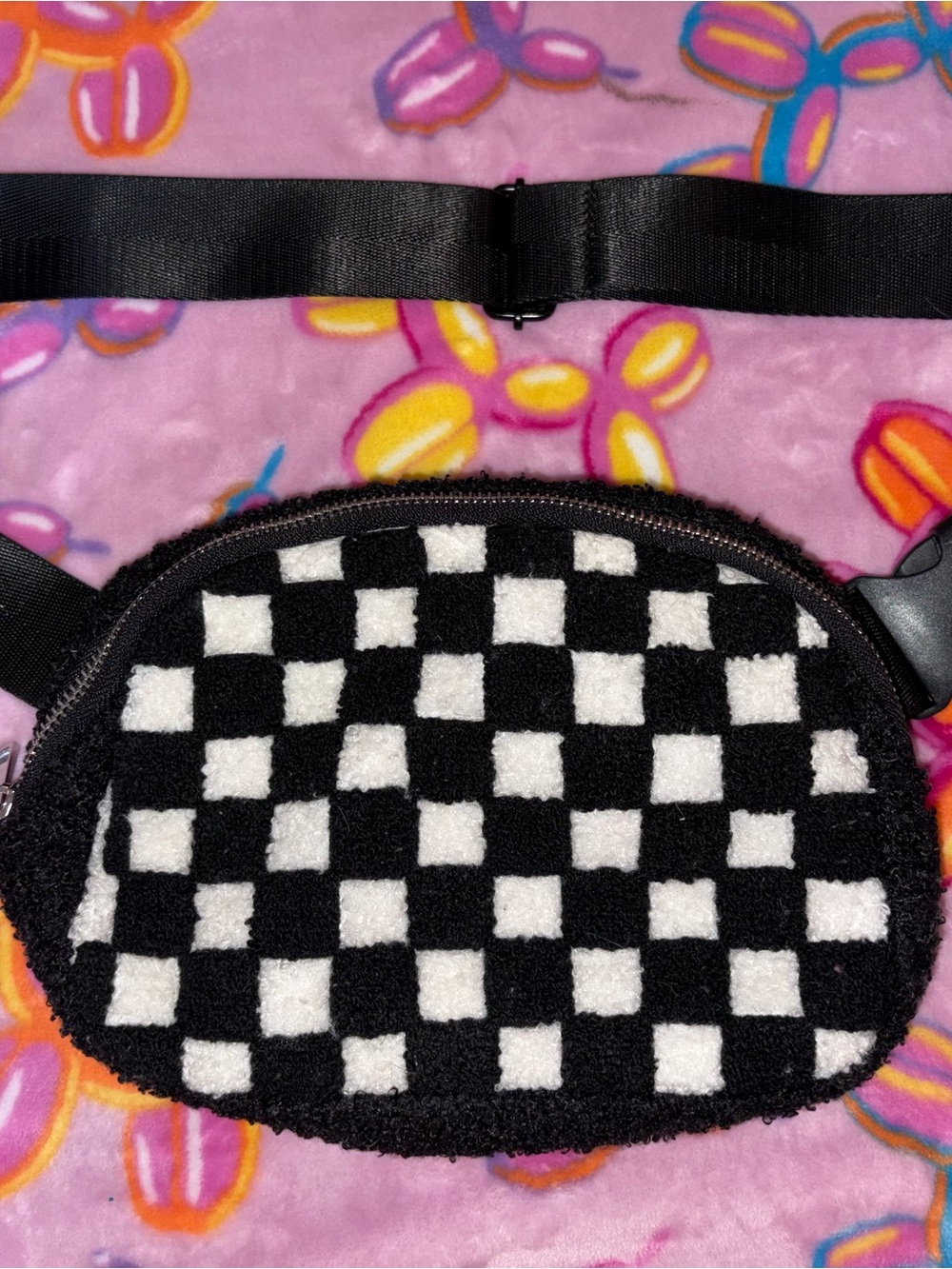 Black & White Checkerboard Fanny Pack